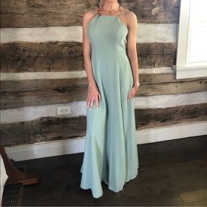 David’s bridal sage green bridesmaid chiffon dress